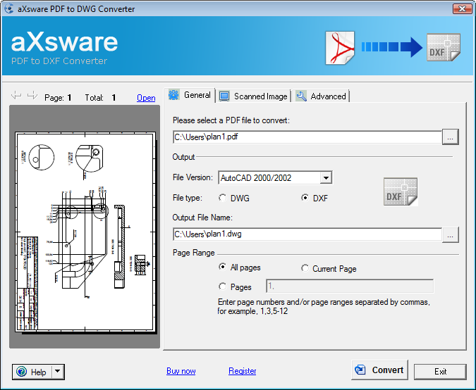 convert dwg file to dxf